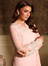 Ensembles By Azure Festive Embroidered Chiffon 3 Piece Unstitched Suit AZU25EFE D-SILKEN ROSE